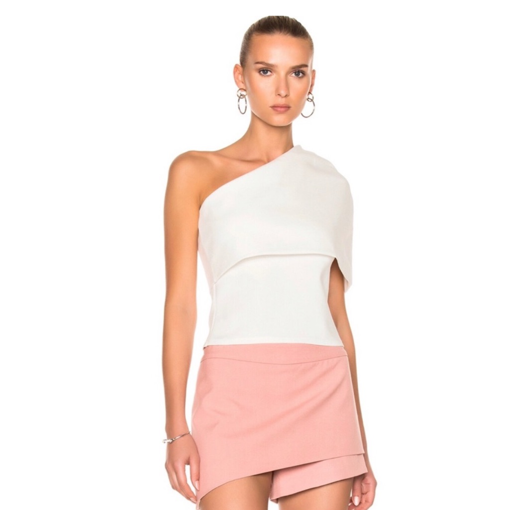 Michelle Mason One Shoulder Cocoon Top Size P Euc
